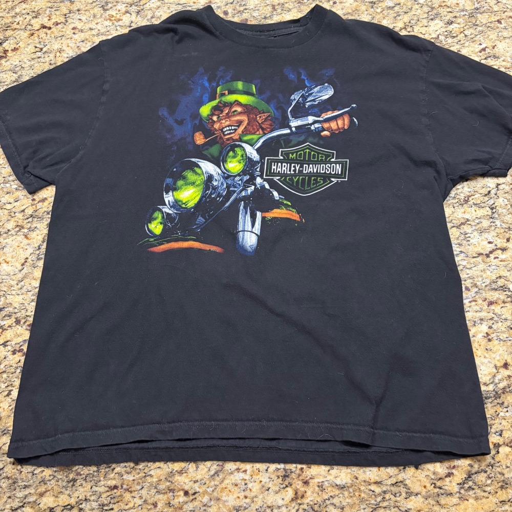 Harley-Davidson Leprechaun St Patricks Day T-Shirt 2XL Black Chesapeake MD v